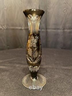 Elegant Vintage Cut Glass Crystal Flower Vase (Circa 1900s)