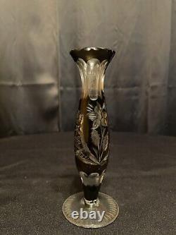 Elegant Vintage Cut Glass Crystal Flower Vase (Circa 1900s)