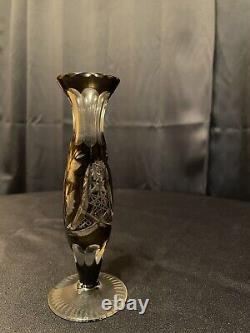 Elegant Vintage Cut Glass Crystal Flower Vase (Circa 1900s)