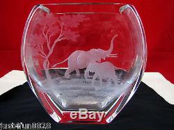Elephant Cut Crystal Glass Vase by Queen Lace