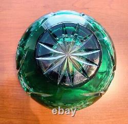 Emerald Green Cut-to-clear Glass Crystal Bowl Center Piece Candy Bowl Fruit Bowl