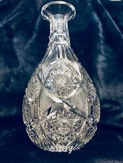 Estate Fresh ABP Antique Deep Cut Crystal Glass Wine Decanter Carafe Vase