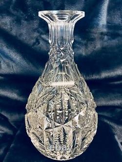 Estate Fresh ABP Antique Deep Cut Crystal Glass Wine Decanter Carafe Vase