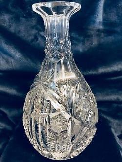 Estate Fresh ABP Antique Deep Cut Crystal Glass Wine Decanter Carafe Vase