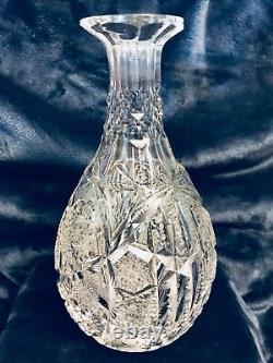 Estate Fresh ABP Antique Deep Cut Crystal Glass Wine Decanter Carafe Vase