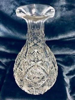 Estate Fresh ABP Antique Deep Cut Crystal Glass Wine Decanter Carafe Vase