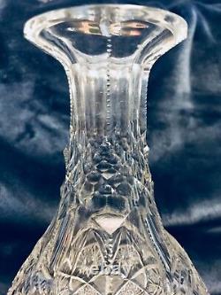 Estate Fresh ABP Antique Deep Cut Crystal Glass Wine Decanter Carafe Vase