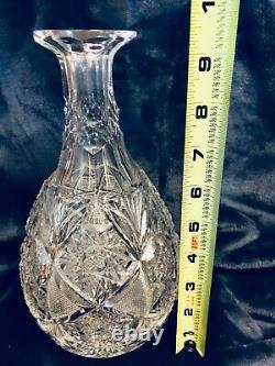 Estate Fresh ABP Antique Deep Cut Crystal Glass Wine Decanter Carafe Vase