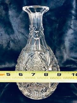 Estate Fresh ABP Antique Deep Cut Crystal Glass Wine Decanter Carafe Vase