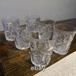 Estate Sale! Set Of 6 Binta American Brilliant Crystal Cut Glass Tumbler Cups