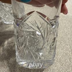 Estate Sale! Set Of 6 Binta American Brilliant Crystal Cut Glass Tumbler Cups