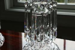 Estate Stunning Antique Clear Heavy Crystal Cut Mantle Lustres XL Prisms