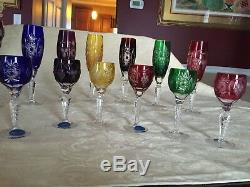 Exquisite Hungarian/Bohemian Crystal Handcut Glasses AKJA Cut to Clear