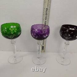 Exquisite Vintage Cut To Clear Set of 6 Wine Glass Goblets Mint