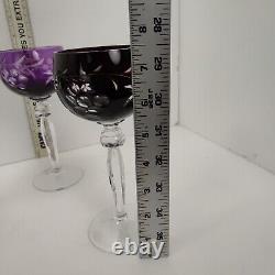 Exquisite Vintage Cut To Clear Set of 6 Wine Glass Goblets Mint