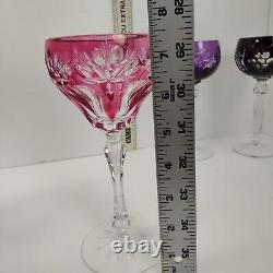 Exquisite Vintage Cut To Clear Set of 6 Wine Glass Goblets Mint