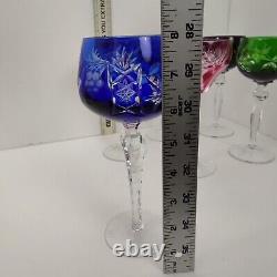 Exquisite Vintage Cut To Clear Set of 6 Wine Glass Goblets Mint