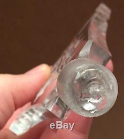 Extremely Rare Antique 9 Tall Cut Crystal Czechoslovakian Perfume Bottle