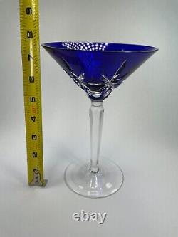 FABERGE Martini Glass Na Zdorovye Cut Clear Crystal Cobalt Blue Replacement C63