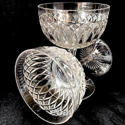 FABULOUS PAIR of EDWARDIAN CUT CRYSTAL CHAMPAGNE SAUCERS/COUPES Vintage c1900