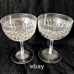 FABULOUS PAIR of EDWARDIAN CUT CRYSTAL CHAMPAGNE SAUCERS/COUPES Vintage c1900