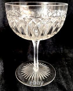 FABULOUS PAIR of EDWARDIAN CUT CRYSTAL CHAMPAGNE SAUCERS/COUPES Vintage c1900