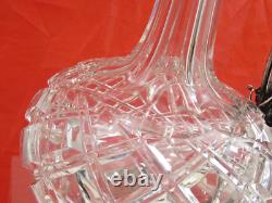 FINEST MONUMENTAL ANTIQUE CUT GLASS CRYSTAL SILVER WINE DECANTER GRAPES sterling