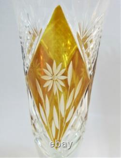 FINE BOHEMIAN CUT CRYSTAL GLASS STEMWARE SET c. 1930 antique art glass