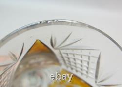 FINE BOHEMIAN CUT CRYSTAL GLASS STEMWARE SET c. 1930 antique art glass
