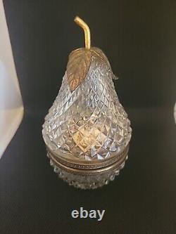 FRENCH CUT CRYSTAL GLASS BOX CASKET Lighter PEAR UNMARKED BACCARAT RARE