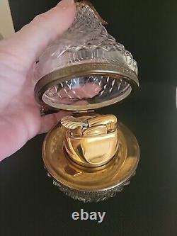 FRENCH CUT CRYSTAL GLASS BOX CASKET Lighter PEAR UNMARKED BACCARAT RARE
