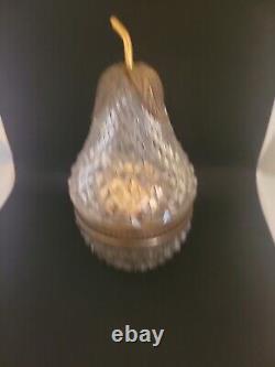 FRENCH CUT CRYSTAL GLASS BOX CASKET Lighter PEAR UNMARKED BACCARAT RARE