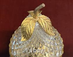 FRENCH CUT CRYSTAL GLASS BOX CASKET Lighter PEAR UNMARKED BACCARAT RARE