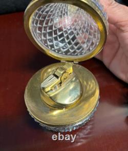 FRENCH CUT CRYSTAL GLASS BOX CASKET Lighter PEAR UNMARKED BACCARAT RARE FRENCH CUT CRYSTAL GLASS BOX CASKET Lighter PEAR UNMARKED BACCARAT RARE