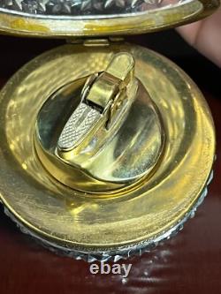 FRENCH CUT CRYSTAL GLASS BOX CASKET Lighter PEAR UNMARKED BACCARAT RARE