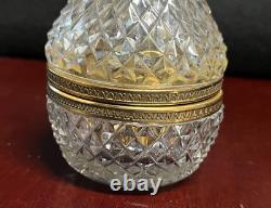 FRENCH CUT CRYSTAL GLASS BOX CASKET Lighter PEAR UNMARKED BACCARAT RARE