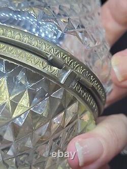 FRENCH CUT CRYSTAL GLASS BOX CASKET Lighter PEAR UNMARKED BACCARAT RARE