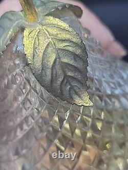 FRENCH CUT CRYSTAL GLASS BOX CASKET Lighter PEAR UNMARKED BACCARAT RARE