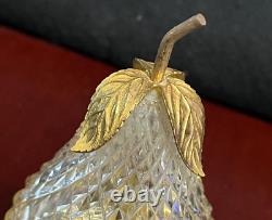 FRENCH CUT CRYSTAL GLASS BOX CASKET Lighter PEAR UNMARKED BACCARAT RARE