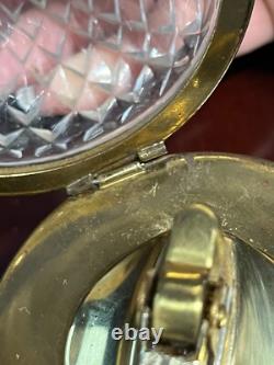 FRENCH CUT CRYSTAL GLASS BOX CASKET Lighter PEAR UNMARKED BACCARAT RARE