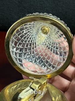 FRENCH CUT CRYSTAL GLASS BOX CASKET Lighter PEAR UNMARKED BACCARAT RARE