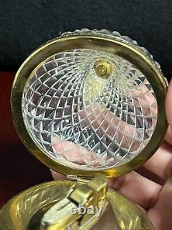 FRENCH CUT CRYSTAL GLASS BOX CASKET Lighter PEAR UNMARKED BACCARAT RARE