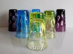 Faberge Bubbles Colored Cased Cut To Clear Crystal Vodka Shot Glasses, Set Of 6