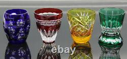 Faberge Cut Crystal Vodka Shot Glasses 4 Piece Set Cased Cut Clear Mint Luxury