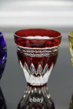 Faberge Cut Crystal Vodka Shot Glasses 4 Piece Set Cased Cut Clear Mint Luxury