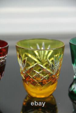 Faberge Cut Crystal Vodka Shot Glasses 4 Piece Set Cased Cut Clear Mint Luxury