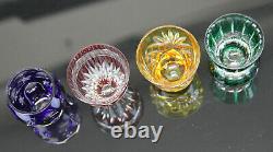 Faberge Cut Crystal Vodka Shot Glasses 4 Piece Set Cased Cut Clear Mint Luxury