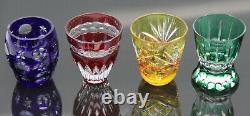 Faberge Cut Crystal Vodka Shot Glasses 4 Piece Set Cased Cut Clear Mint Luxury