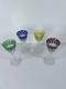 Faberg&eacute; Cut to Clear Crystal Cordial Glasses Set of 4 Signed Multi Color Rare