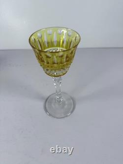 Fabergé Cut to Clear Crystal Cordial Glasses Set of 4 Signed Multi Color Rare
